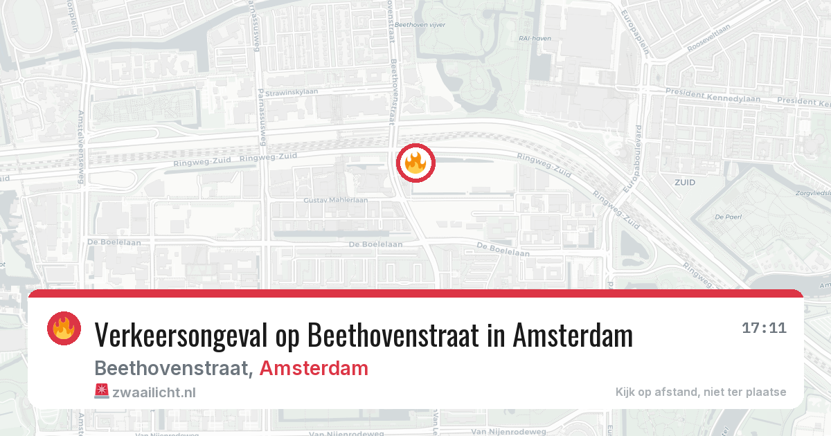 Verkeersongeval op Beethovenstraat in Amsterdam — 26 mrt 2026