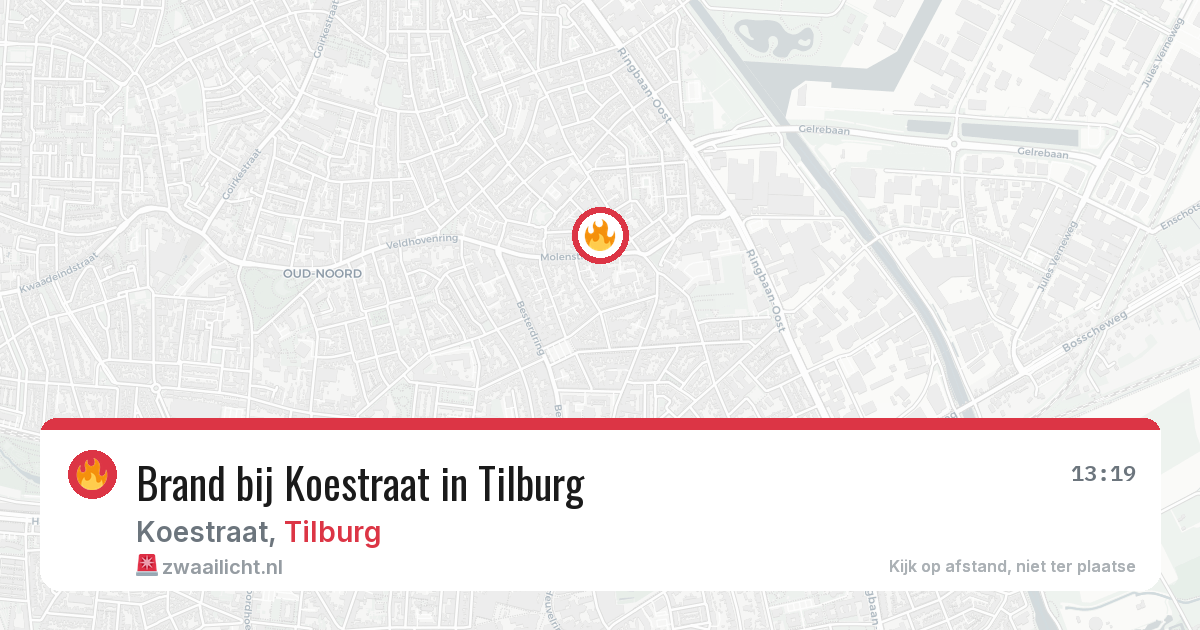 Brand bij Koestraat in Tilburg — 7 aug 2026