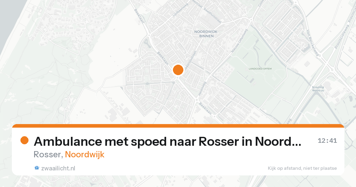Ambulance met spoed naar Rosser in Noordwijk — 20 aug 2026
