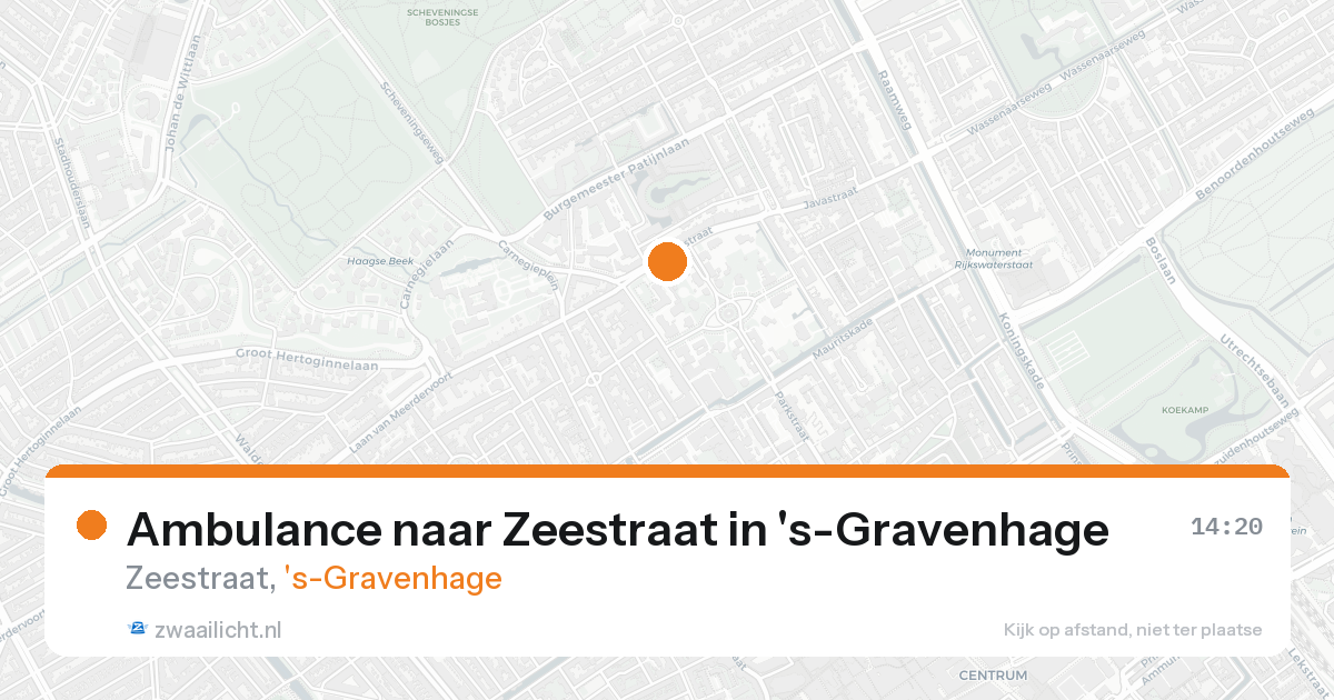 Ambulance naar Zeestraat in 's-Gravenhage — 15 aug 2026