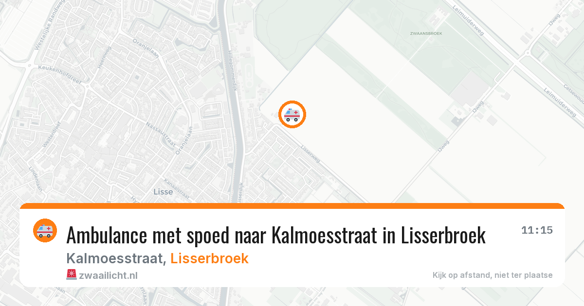 Ambulance met spoed naar Kalmoesstraat in Lisserbroek — 26 mei 2026