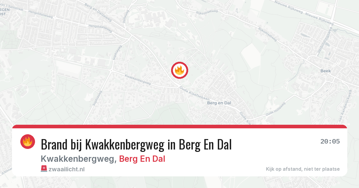 Brand bij Kwakkenbergweg in Berg En Dal — 10 jul 2026