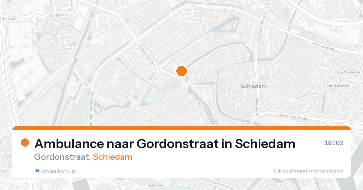 Ambulance naar Gordonstraat in Schiedam — 24 aug 2026
