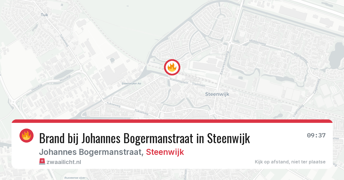Brand bij Johannes Bogermanstraat in Steenwijk — 16 mei 2026