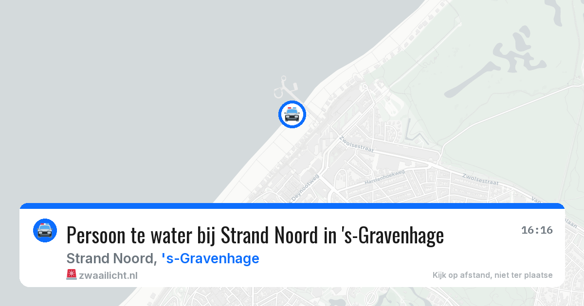 Persoon te water bij Strand Noord in 's-Gravenhage — 13 aug 2026