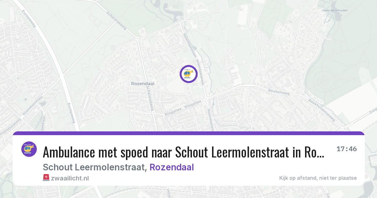 Ambulance met spoed naar Schout Leermolenstraat in Rozendaal — 7 aug 2026