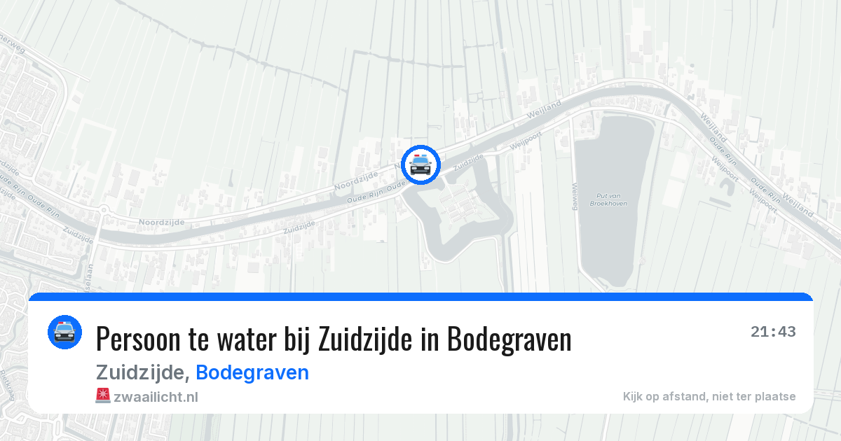 Persoon te water bij Zuidzijde in Bodegraven — 30 mei 2026