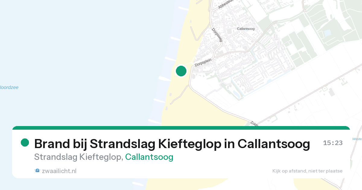 Brand bij Strandslag Kiefteglop in Callantsoog — 25 aug 2026