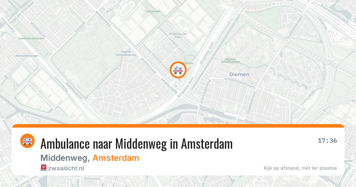 Ambulance naar Middenweg in Amsterdam — 1 aug 2026