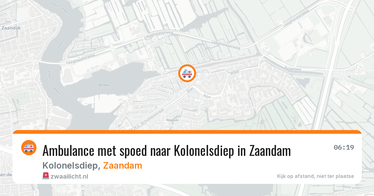 Ambulance met spoed naar Kolonelsdiep in Zaandam — 11 aug 2026