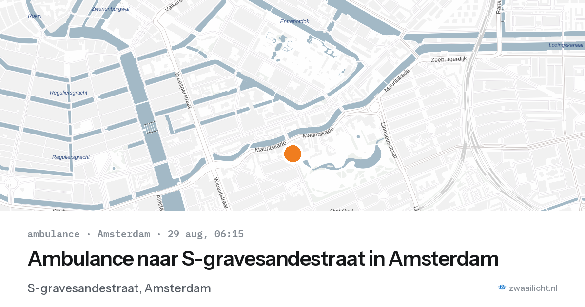 Ambulance naar S-gravesandestraat in Amsterdam — 29 aug 2026