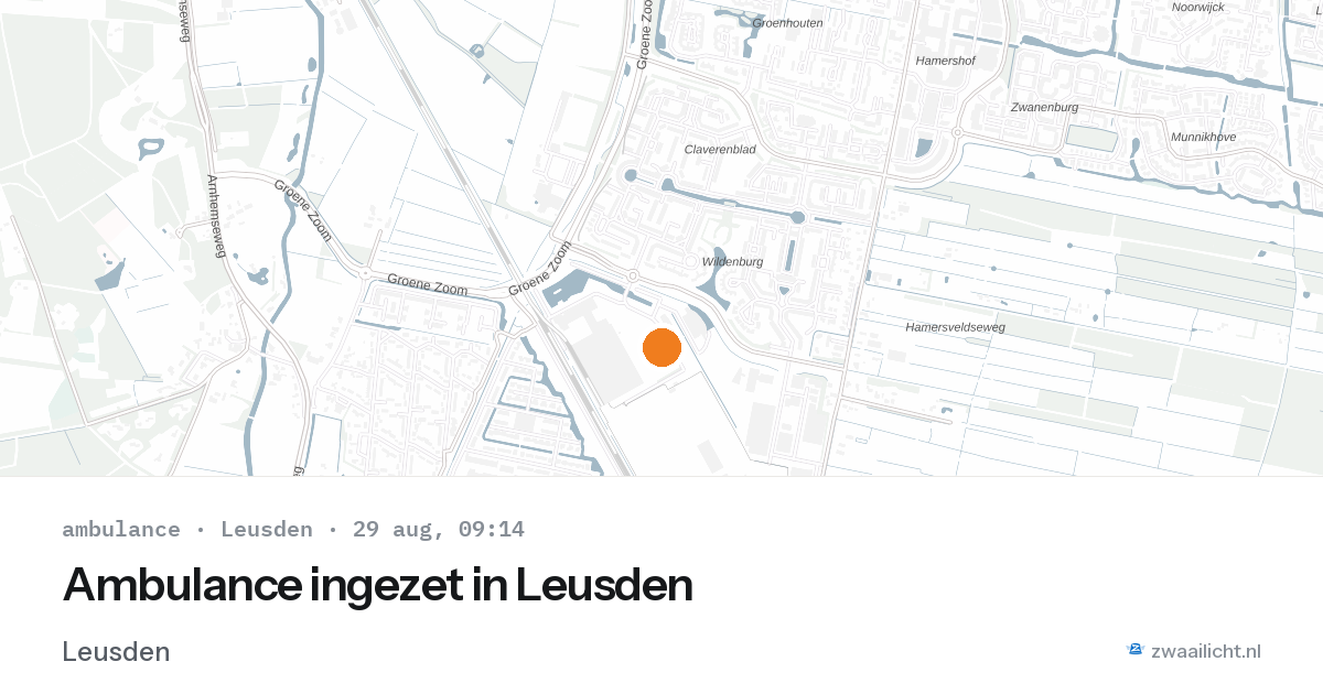 Ambulance ingezet in Leusden — 29 aug 2026