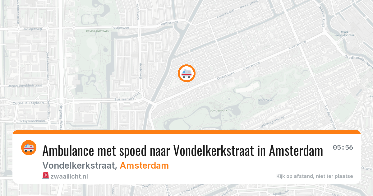 Ambulance met spoed naar Vondelkerkstraat in Amsterdam — 24 jun 2026