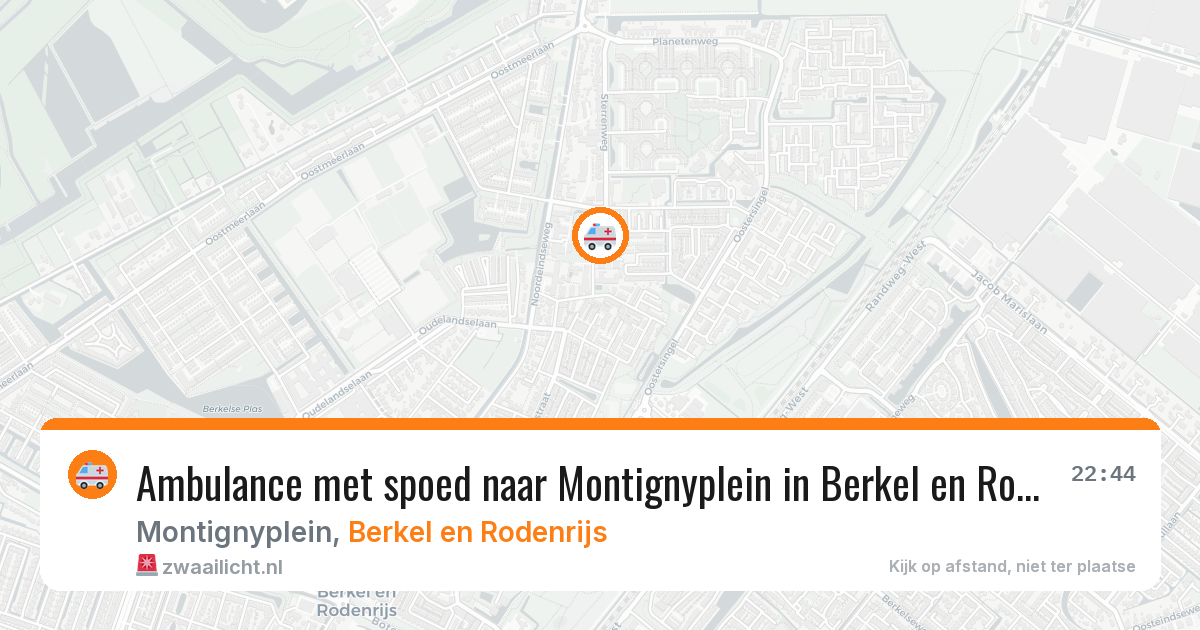 Ambulance met spoed naar Montignyplein in Berkel en Rodenrijs — 31 mei 2026