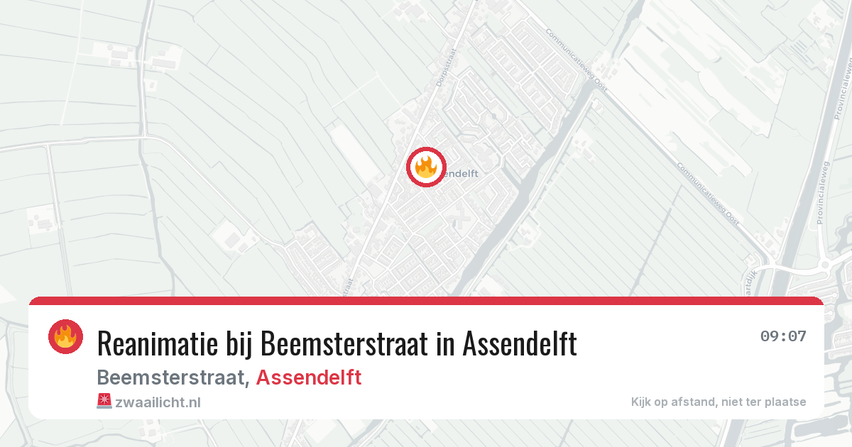 Reanimatie bij Beemsterstraat in Assendelft — 22 mei 2026