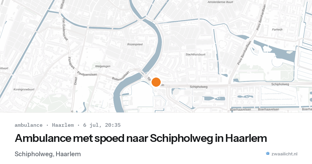 Ambulance met spoed naar Schipholweg in Haarlem — 6 jul 2026