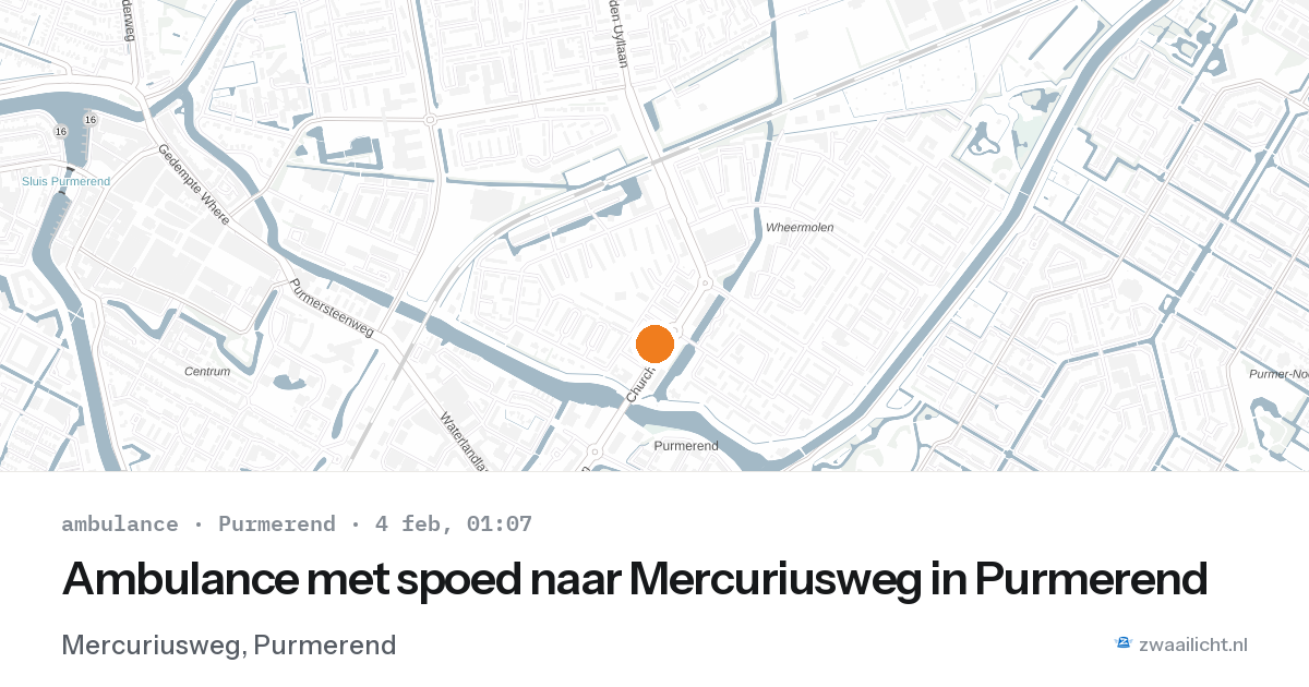 Ambulance met spoed naar Mercuriusweg in Purmerend — 4 feb 2026
