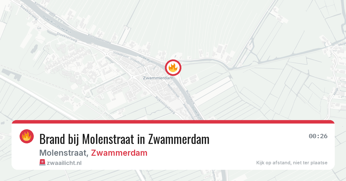 Brand bij Molenstraat in Zwammerdam — 27 jun 2026