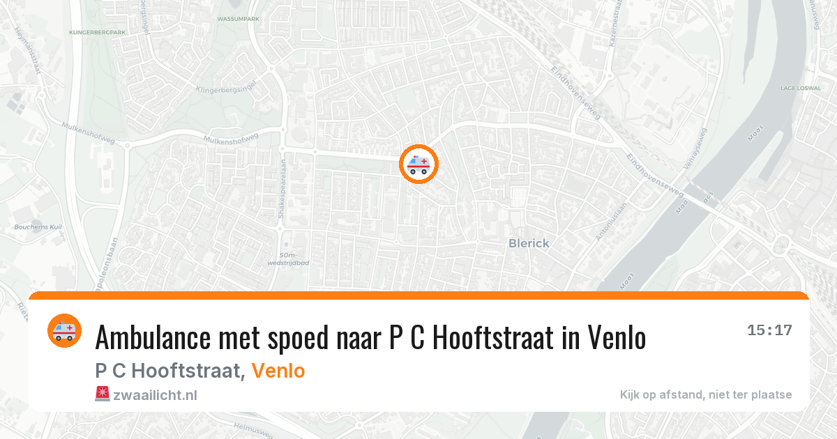 Ambulance met spoed naar P C Hooftstraat in Venlo — 11 jul 2026