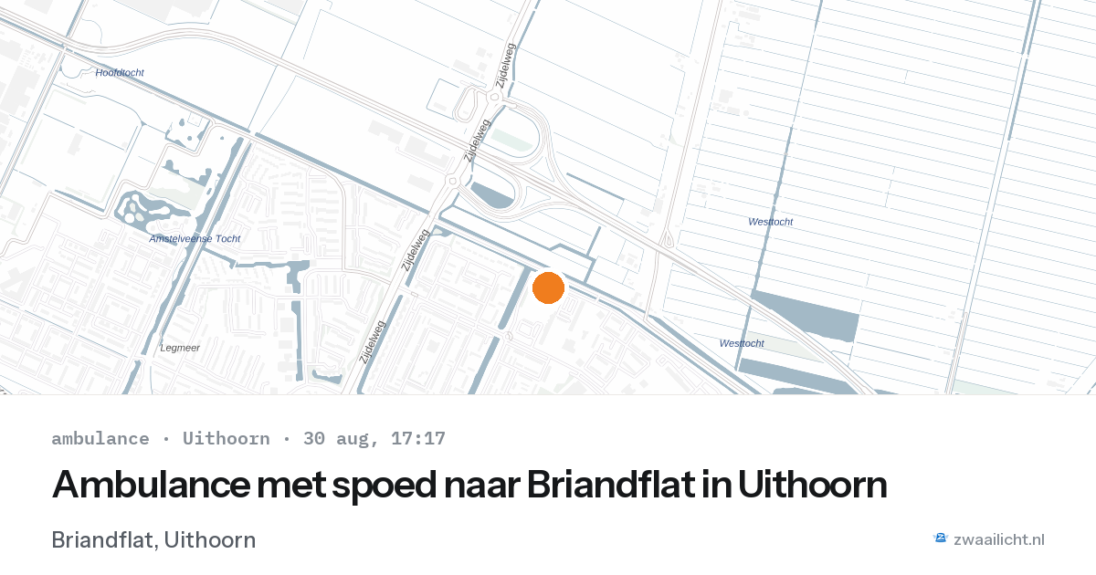 Ambulance met spoed naar Briandflat in Uithoorn — 30 aug 2026