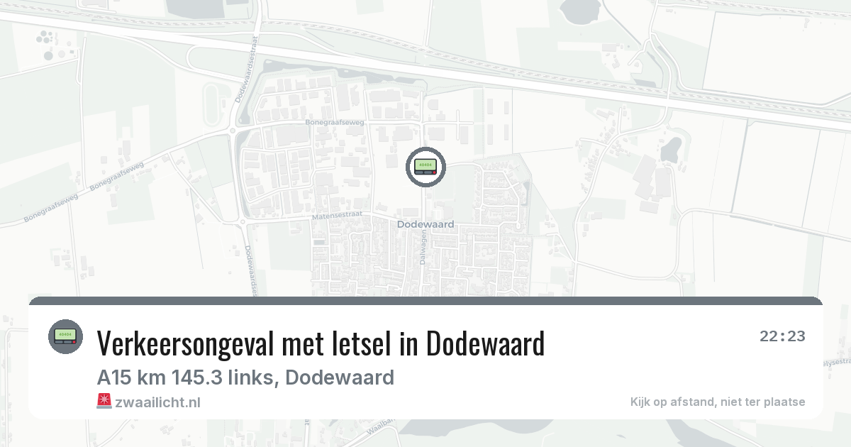Verkeersongeval met letsel in Dodewaard — 29 jul 2026