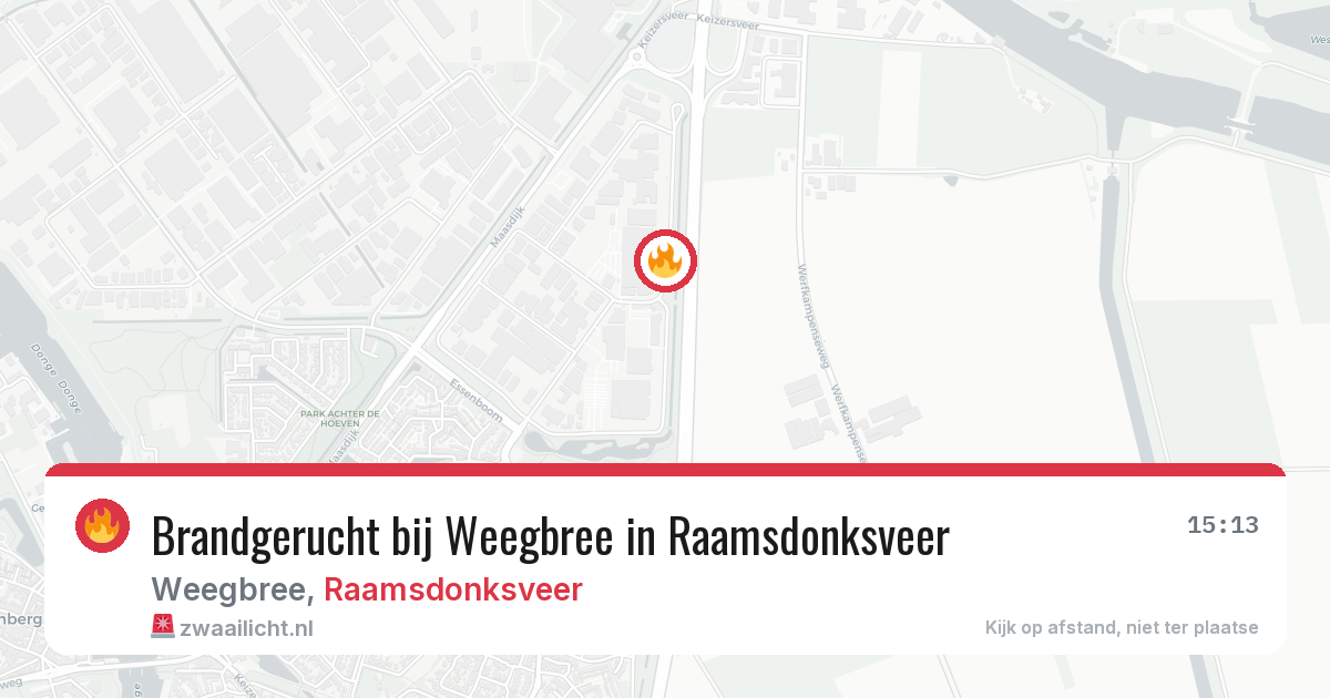 Brandgerucht bij Weegbree in Raamsdonksveer — 22 mei 2026