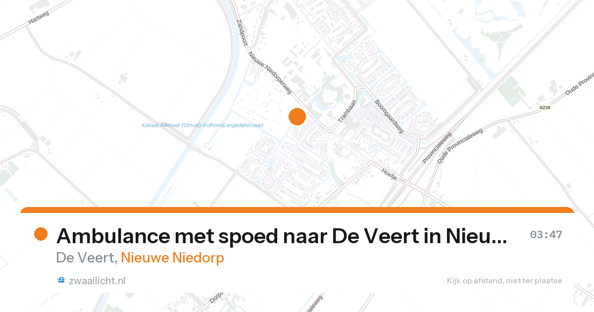 Ambulance met spoed naar De Veert in Nieuwe Niedorp — 23 aug 2026