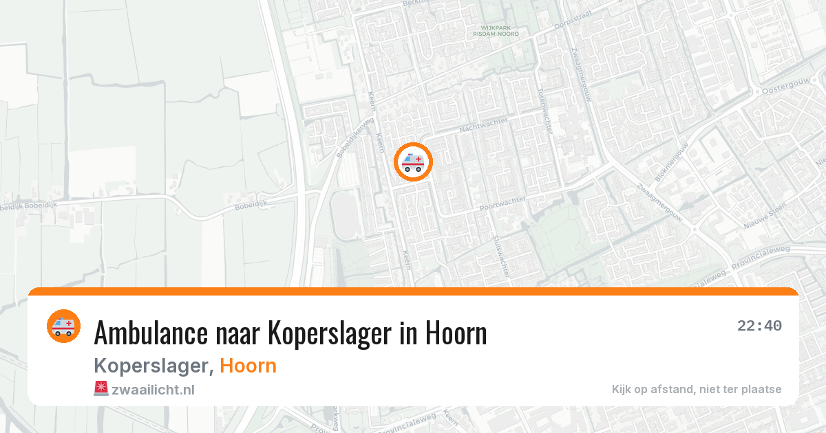 Ambulance naar Koperslager in Hoorn — 25 mei 2026