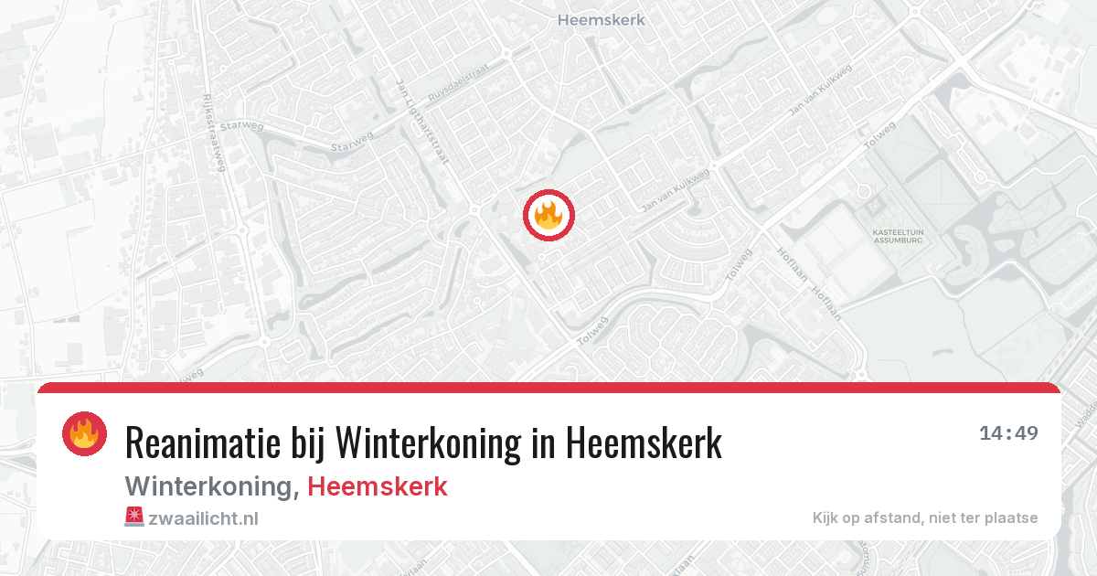 Reanimatie bij Winterkoning in Heemskerk — 28 mrt 2026