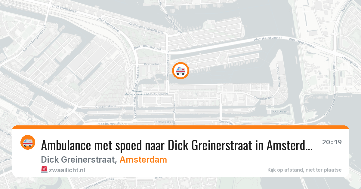 Ambulance met spoed naar Dick Greinerstraat in Amsterdam — 19 mrt 2026