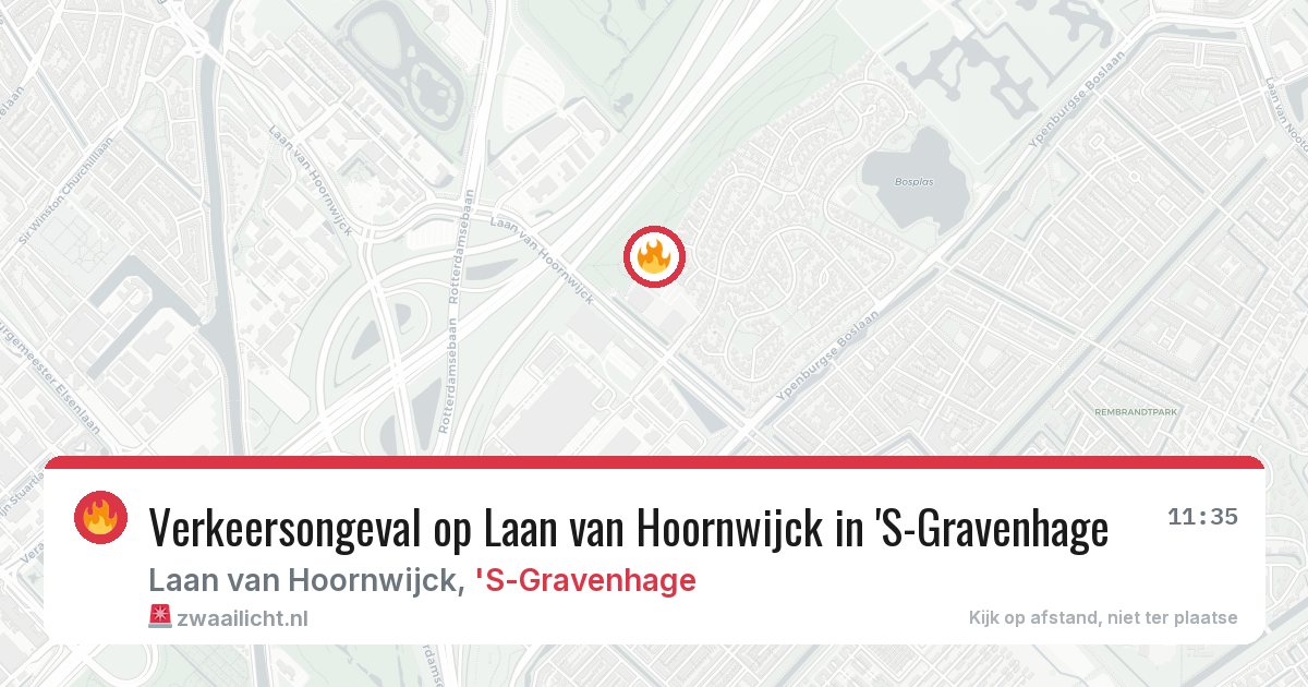 Verkeersongeval op Laan van Hoornwijck in 'S-Gravenhage — 11 aug 2026