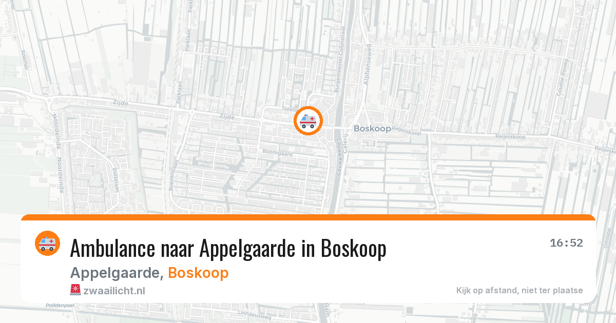 Ambulance naar Appelgaarde in Boskoop — 7 jul 2026