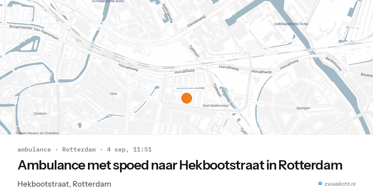 Ambulance met spoed naar Hekbootstraat in Rotterdam — 4 sep 2026