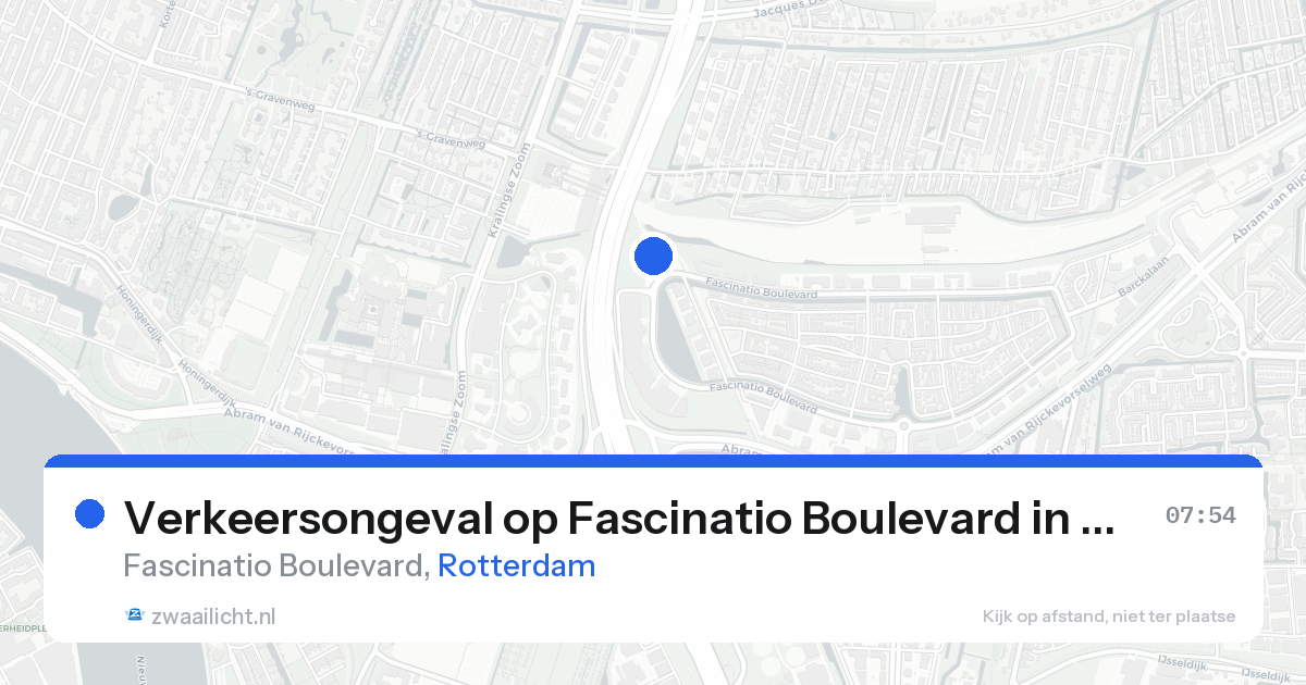 Verkeersongeval op Fascinatio Boulevard in Rotterdam — 25 aug 2026