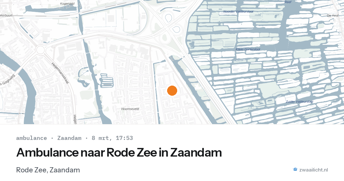 Ambulance naar Rode Zee in Zaandam — 8 mrt 2026