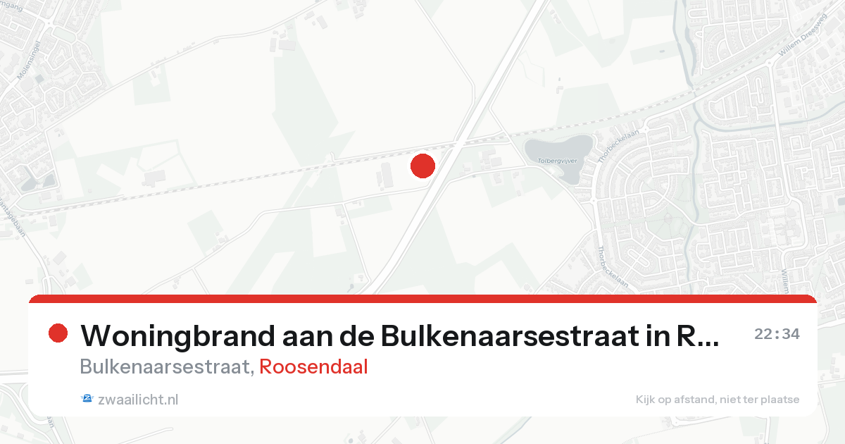 Woningbrand aan de Bulkenaarsestraat in Roosendaal — 20 aug 2026