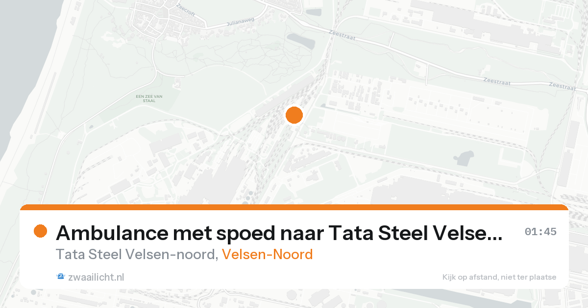 Ambulance met spoed naar Tata Steel Velsen-noord in Velsen-Noord — 2 jun 2026