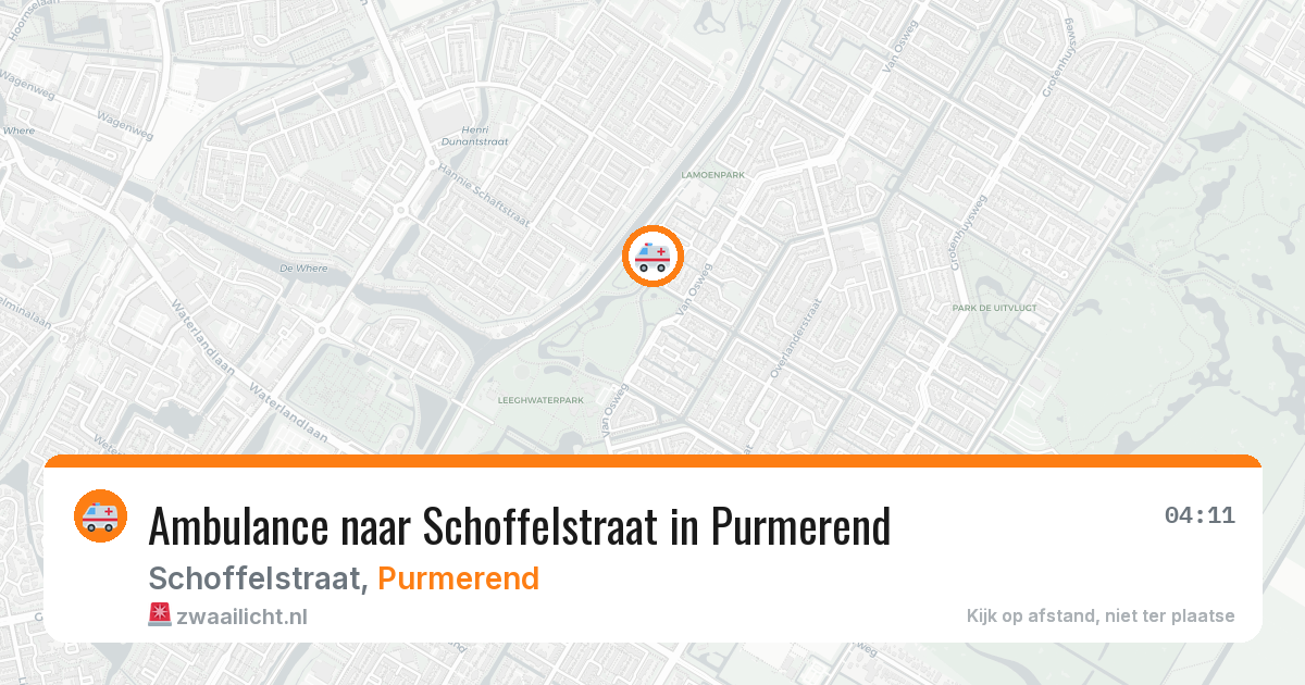 Ambulance naar Schoffelstraat in Purmerend — 1 aug 2026