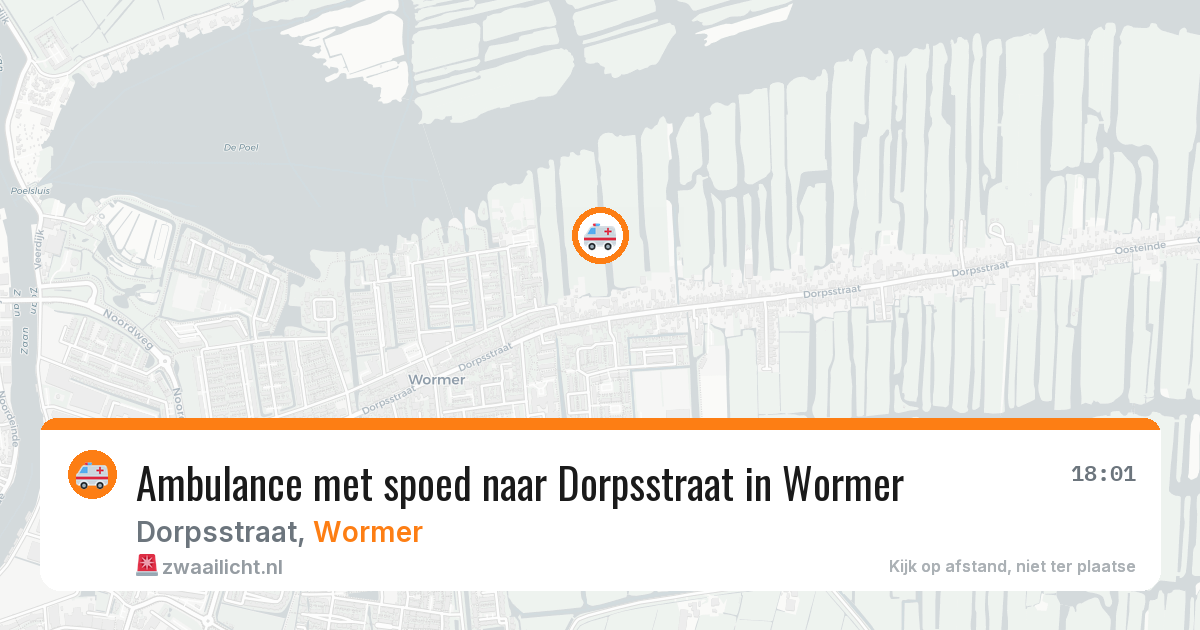Ambulance met spoed naar Dorpsstraat in Wormer — 28 jun 2026