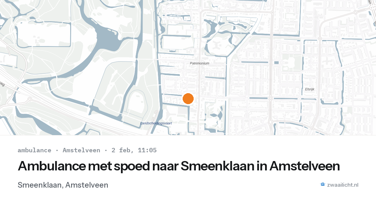 Ambulance met spoed naar Smeenklaan in Amstelveen — 2 feb 2026