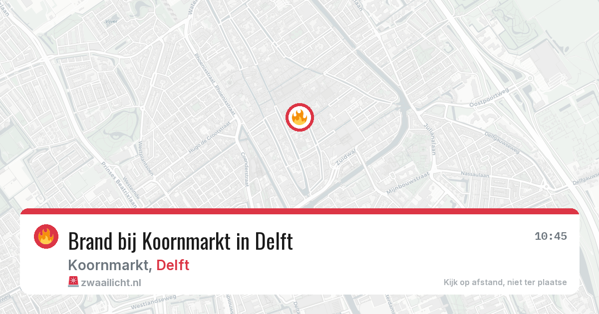 Brand bij Koornmarkt in Delft — 17 mrt 2026