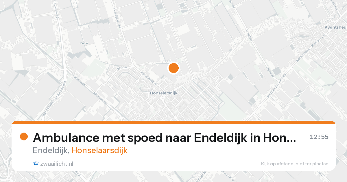 Ambulance met spoed naar Endeldijk in Honselaarsdijk — 24 aug 2026