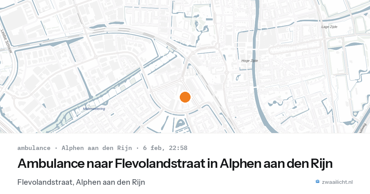 Ambulance naar Flevolandstraat in Alphen aan den Rijn — 6 feb 2026