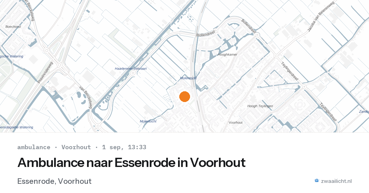 Ambulance naar Essenrode in Voorhout — 1 sep 2026