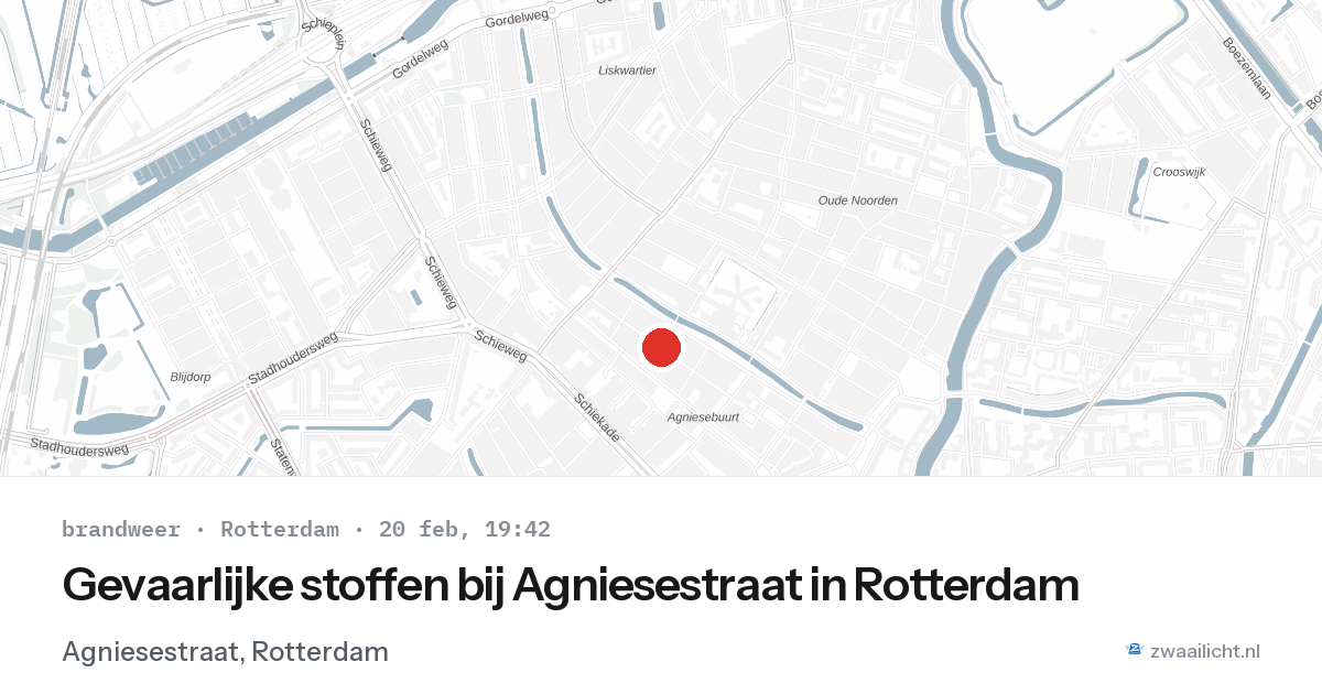 Gevaarlijke stoffen bij Agniesestraat in Rotterdam — 20 feb 2026