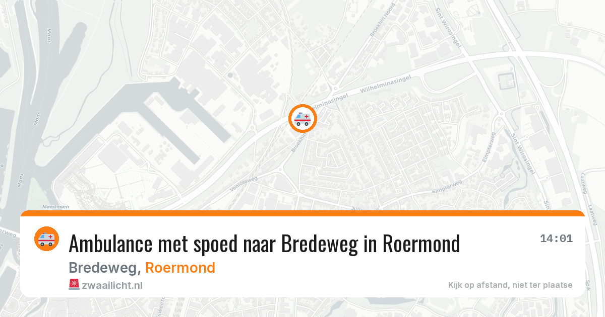 Ambulance met spoed naar Bredeweg in Roermond — 7 apr 2026