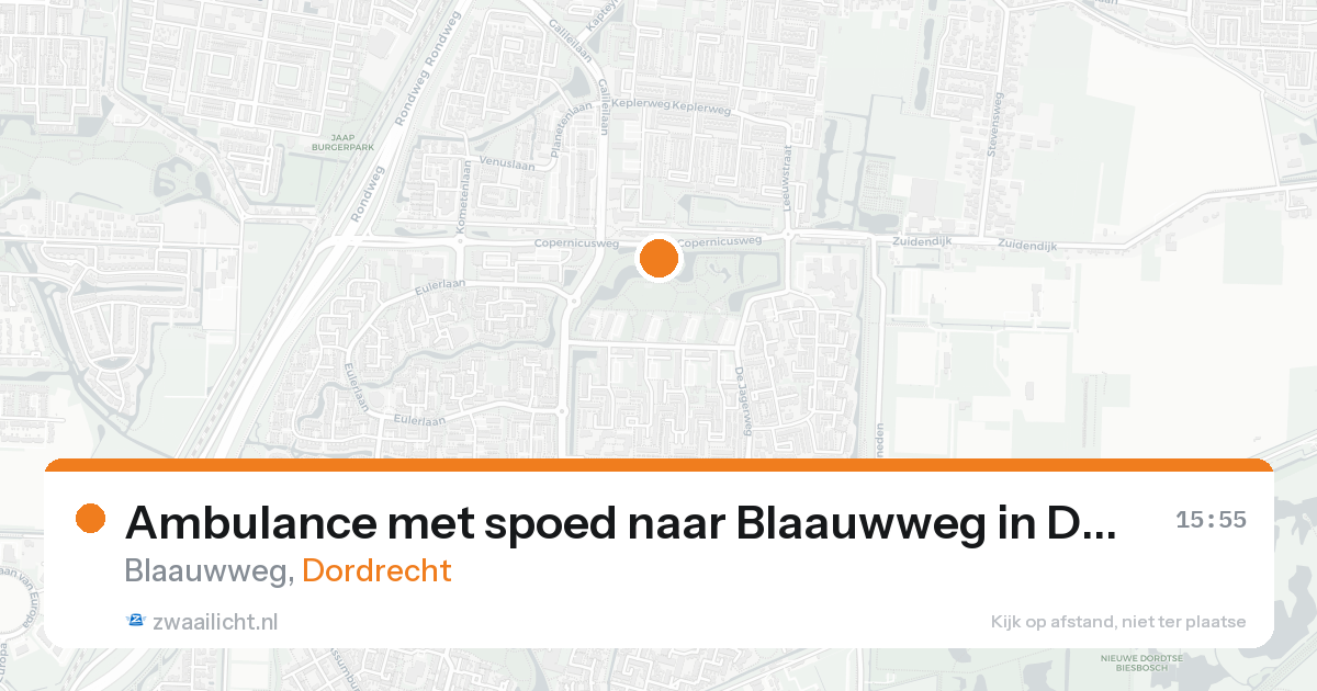 Ambulance met spoed naar Blaauwweg in Dordrecht — 23 mrt 2026