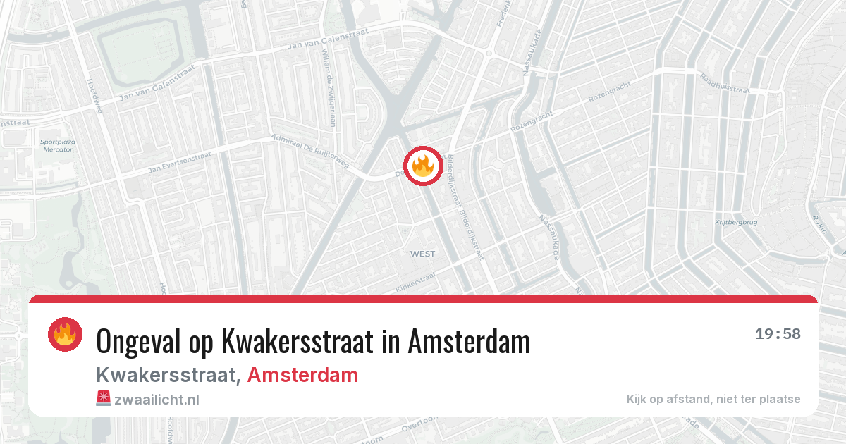 Ongeval op Kwakersstraat in Amsterdam — 23 jun 2026