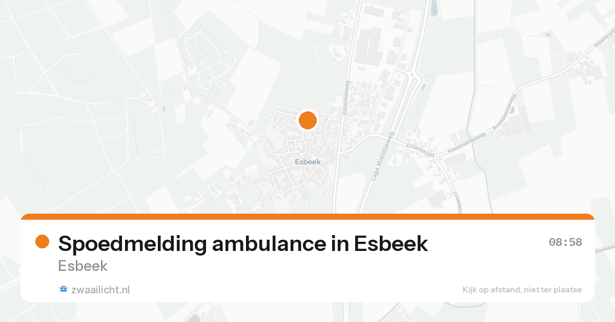 Spoedmelding ambulance in Esbeek — 3 aug 2026