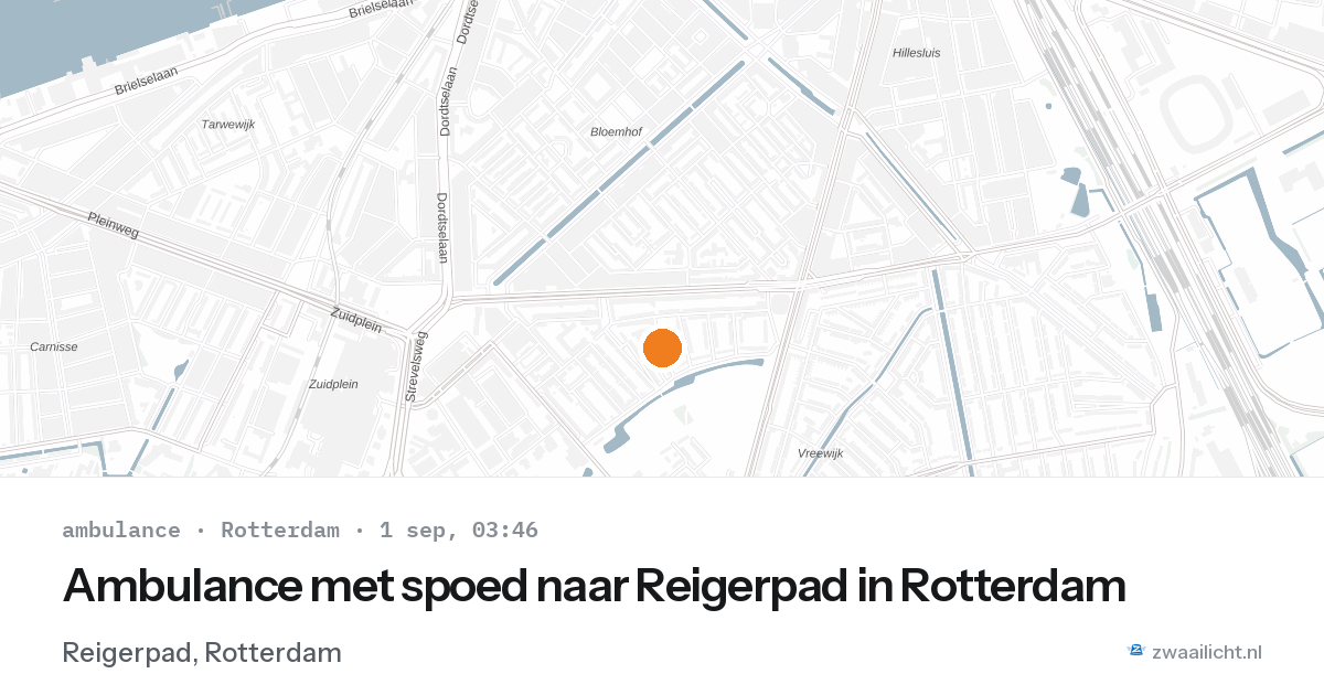 Ambulance met spoed naar Reigerpad in Rotterdam — 1 sep 2026